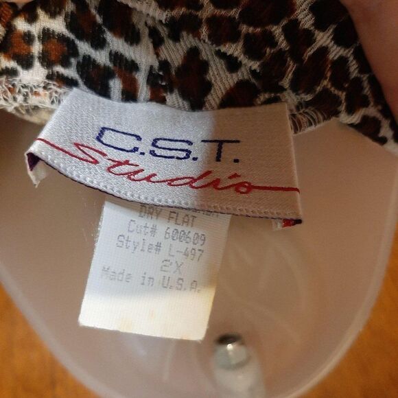 Vintage 90s Leopard Print Top sz 2X - Picture 5 of 5